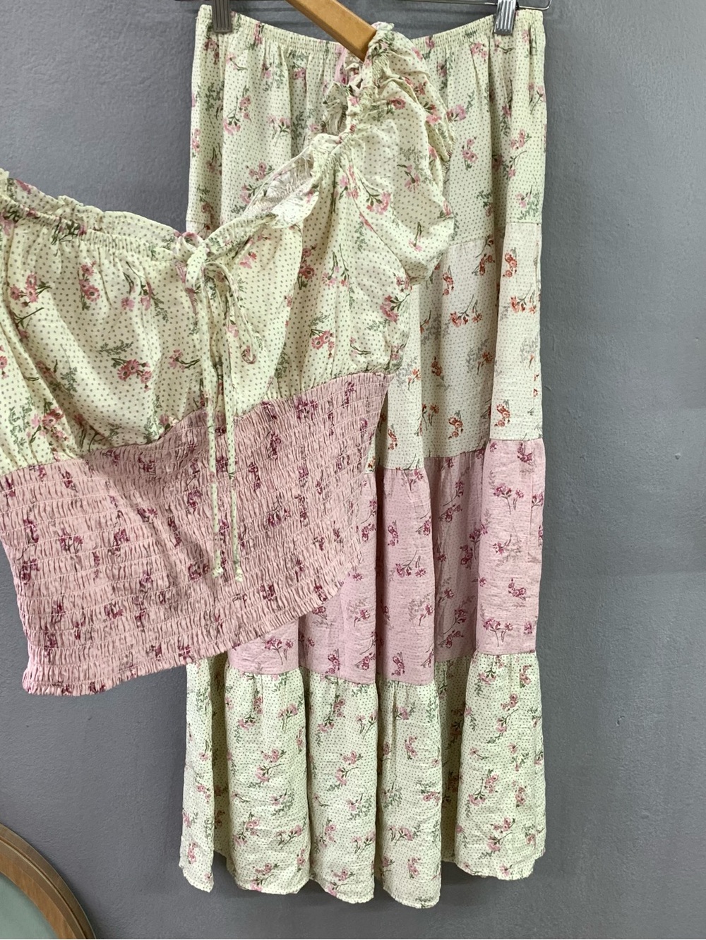 Coastal floral milkmaid 2 pc set dress influencer viral